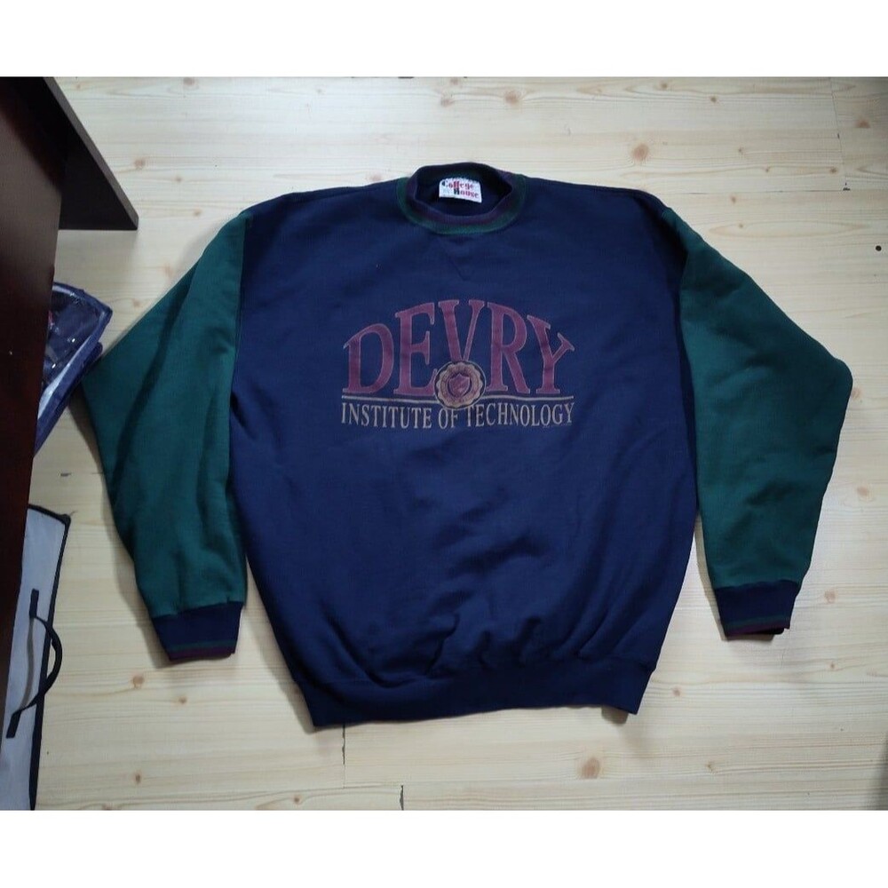 Vintage 1995 Devry Institute of Technology sweater pullover college house 2Xl